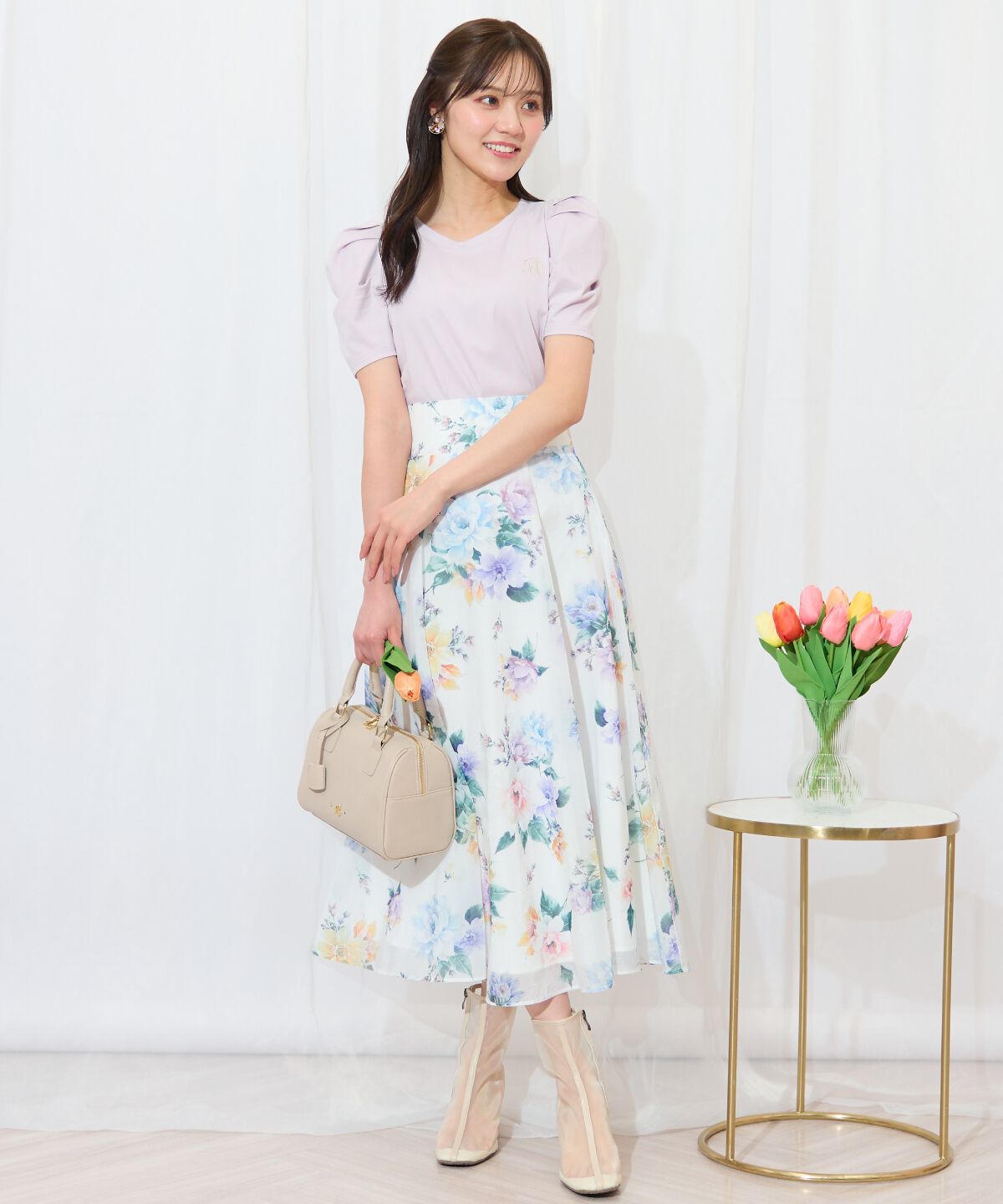 WILLSELECTION「タックスリーブロゴ刺繍トップス」|Tシャツ・カットソー|