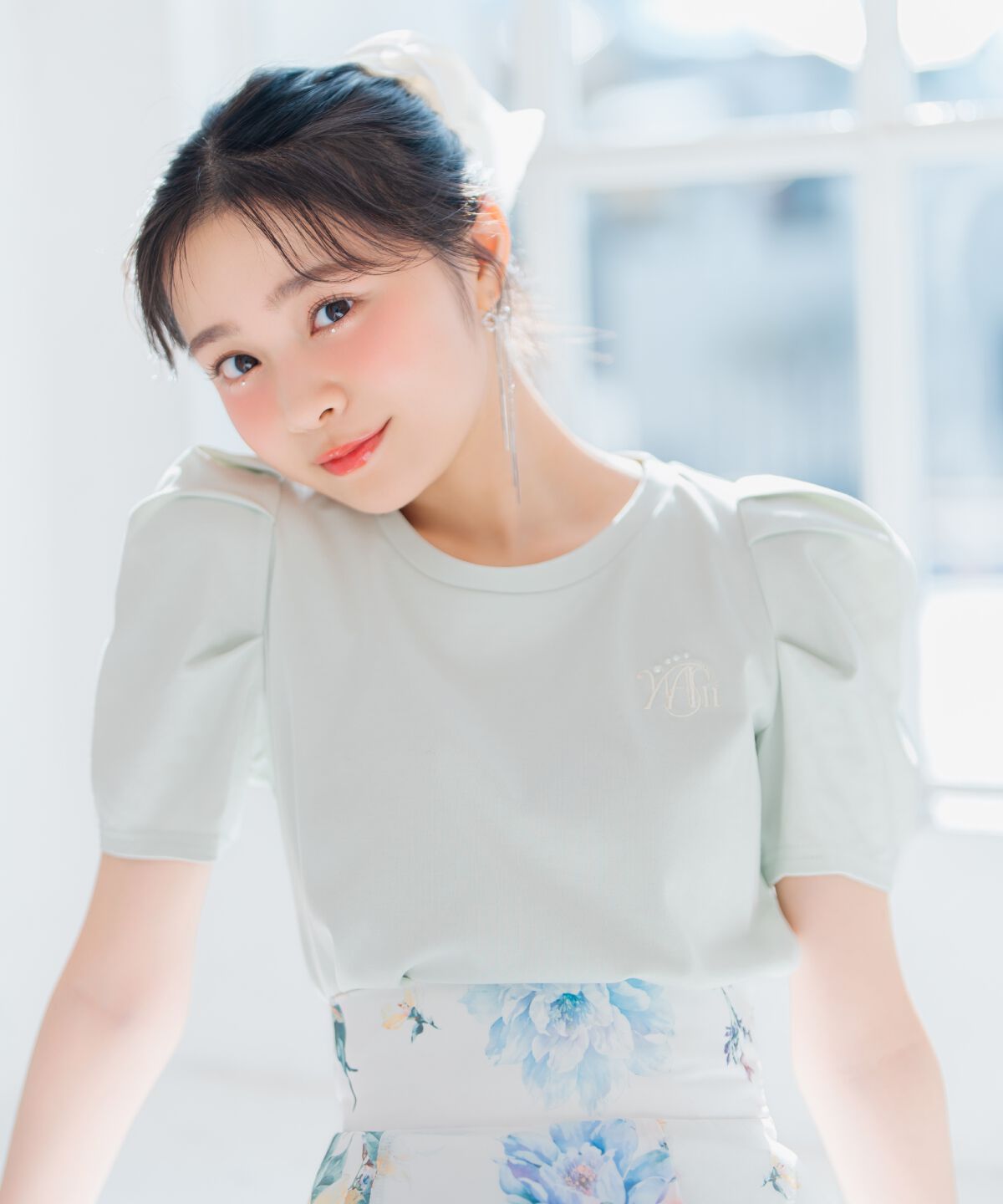 WILLSELECTION「タックスリーブロゴ刺繍トップス」|Tシャツ・カットソー|ミント