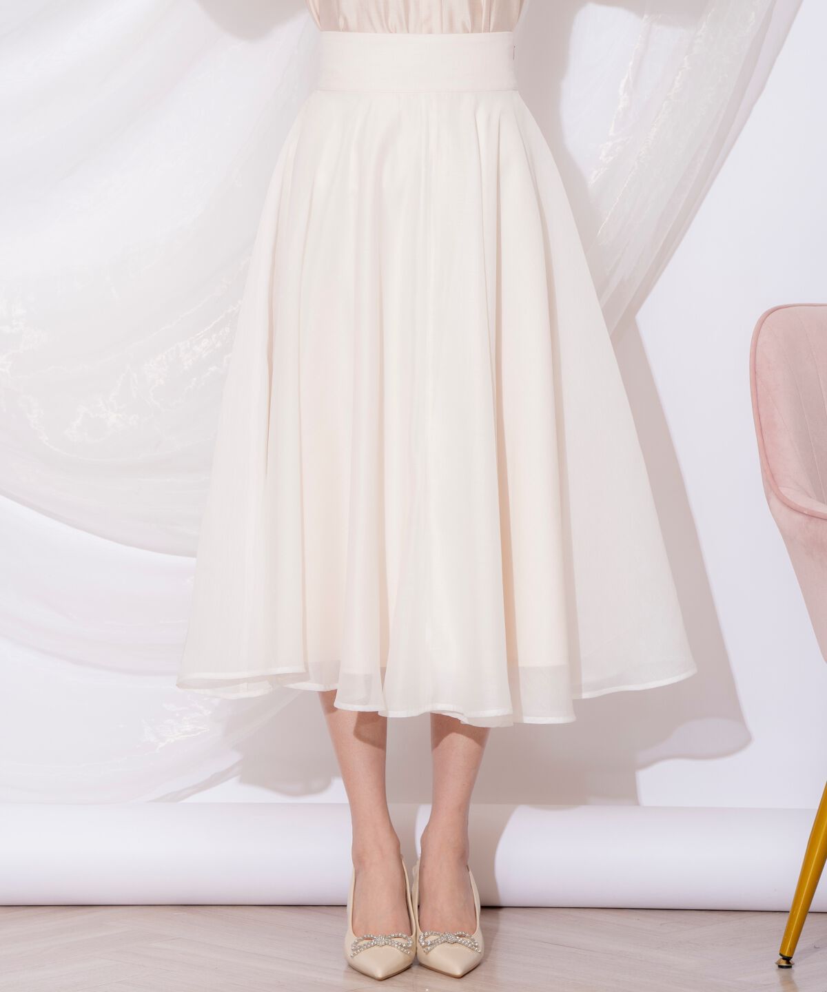 WILLSELECTION「オーガンジーフレアスカート」|フレア|