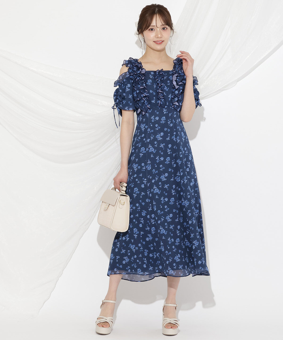 WILLSELECTION「ジュイフラワーフリルワンピース」|ワンピース|