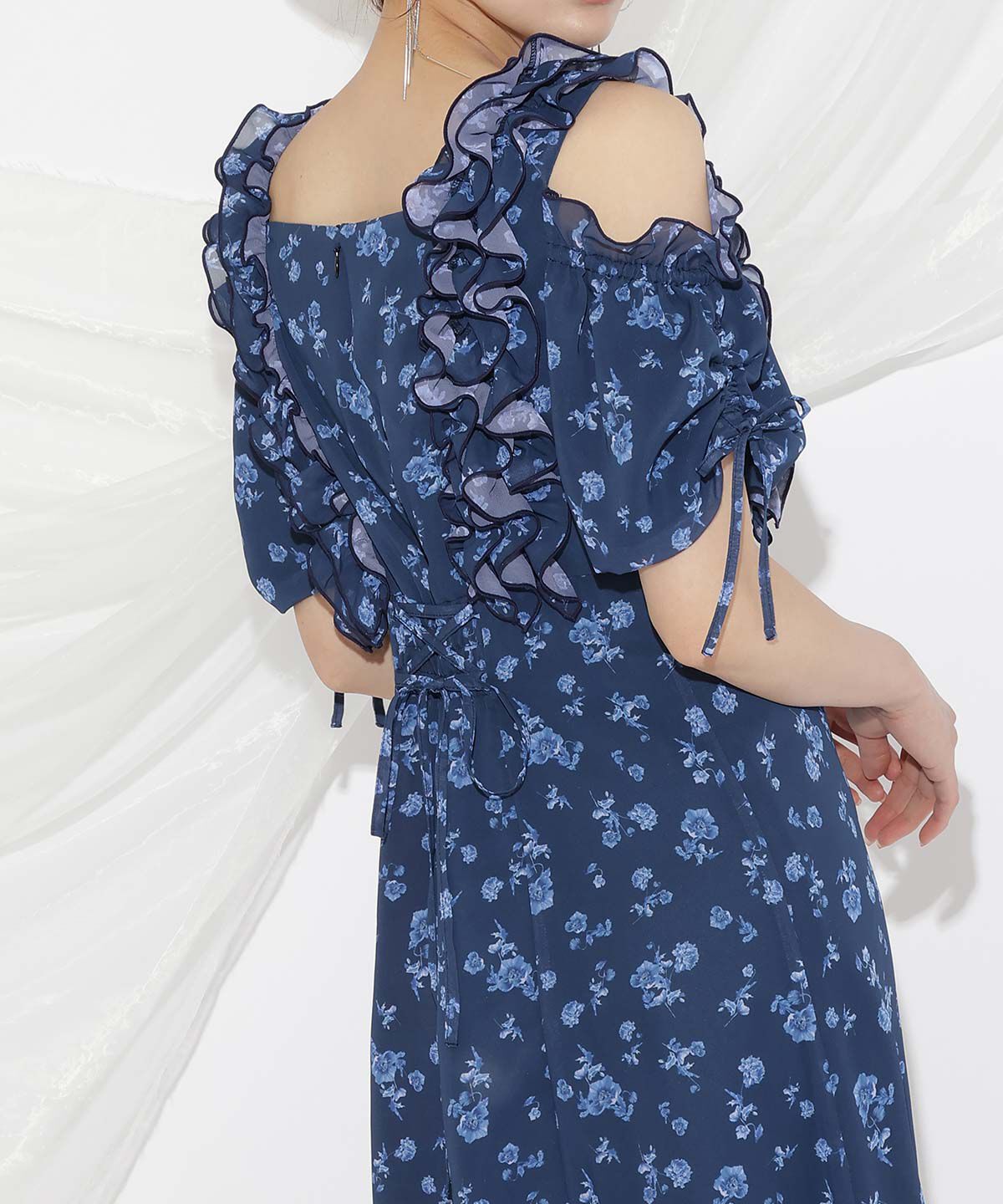 WILLSELECTION「ジュイフラワーフリルワンピース」|ワンピース|