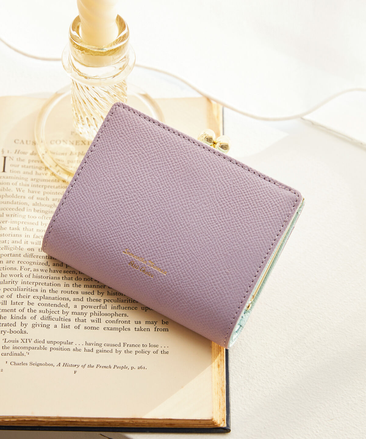 Samantha Thavasa Petit Choice「バイカラー 口金折財布」|財布|ラベンダー