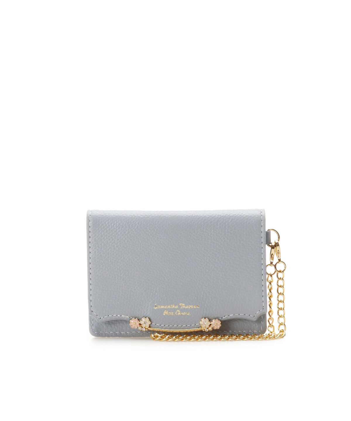 Samantha Thavasa Petit Choice「サイドフラワーバー パスケース」|定期入れ|ダルブルー