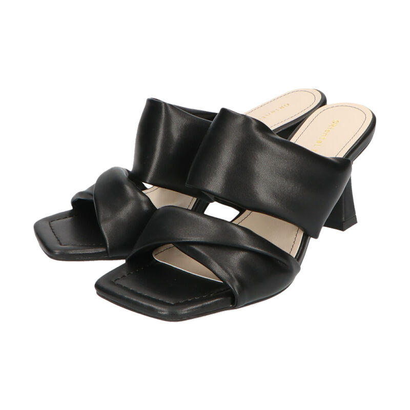 ORiental TRaffic「【アウトレット価格】ダブルベルトパデットミュールサンダル/25205 ミュール サンダル　トレンド　」|サンダル|