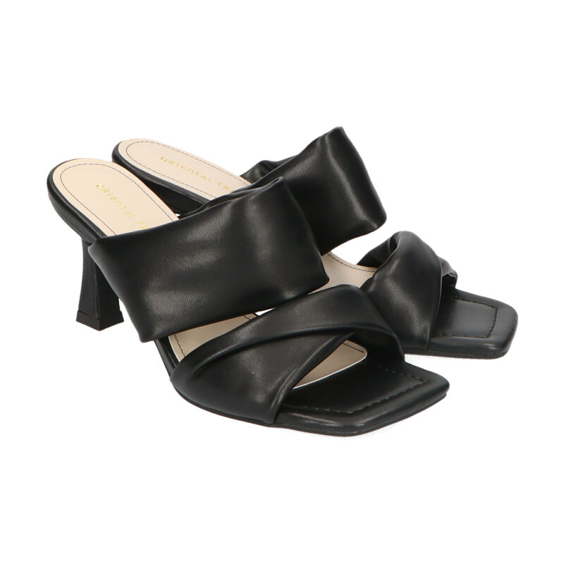 ORiental TRaffic「【アウトレット価格】ダブルベルトパデットミュールサンダル/25205 ミュール サンダル　トレンド　」|サンダル|