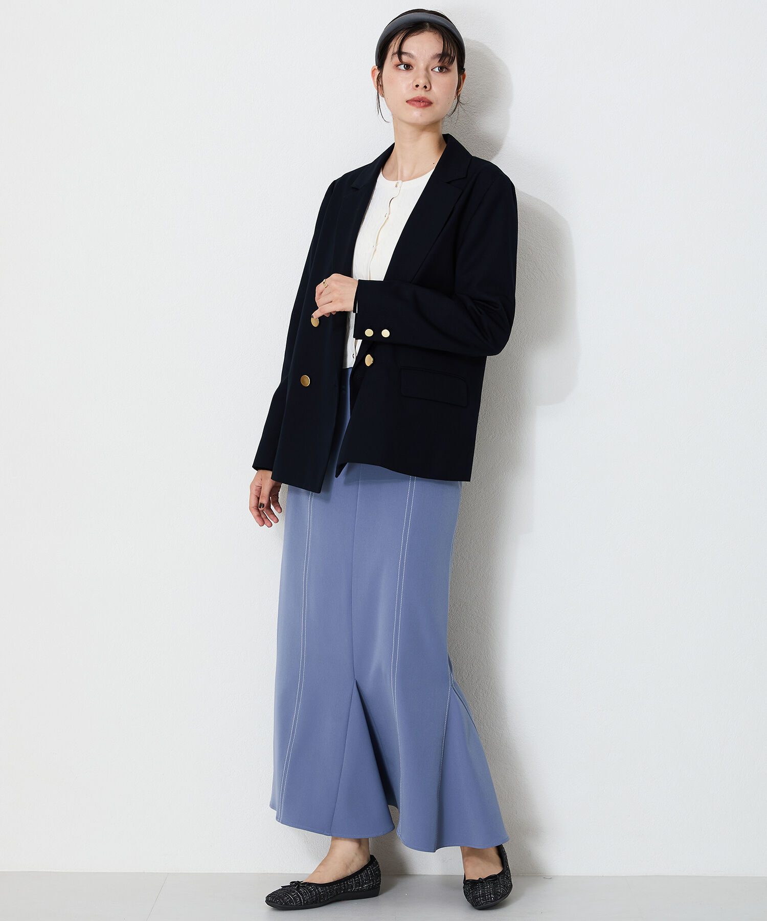 ORiental TRaffic「【WEB限定】 スクエアトゥ バレエシューズ /R-4009 フラット 軽い  厚手クッション」|パンプス|