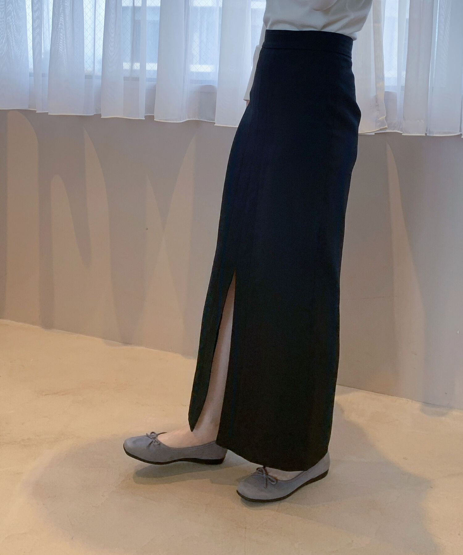 ORiental TRaffic「【WEB限定】 スクエアトゥ バレエシューズ /R-4009 フラット 軽い  厚手クッション」|パンプス|