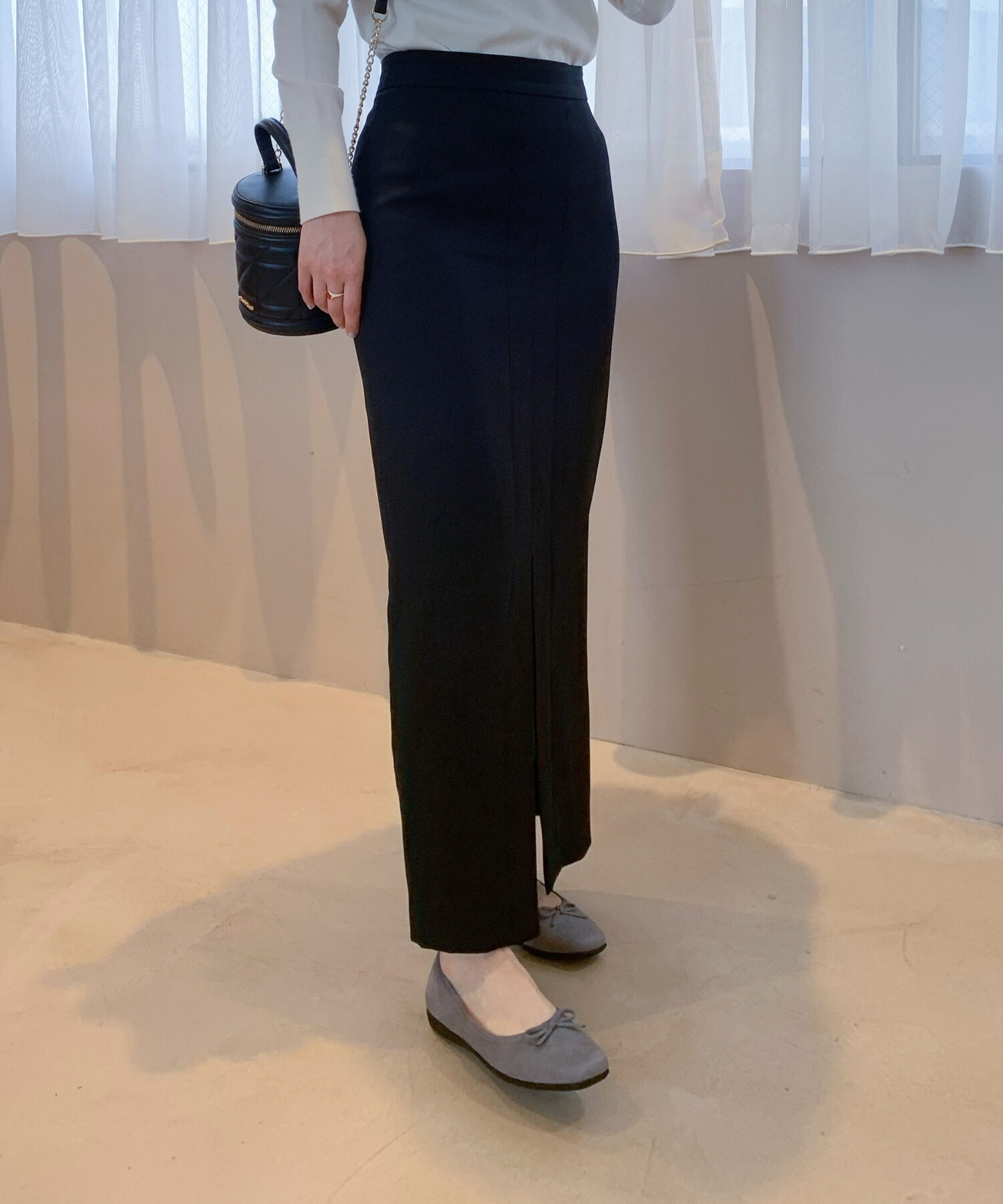 ORiental TRaffic「【WEB限定】 スクエアトゥ バレエシューズ /R-4009 フラット 軽い  厚手クッション」|パンプス|