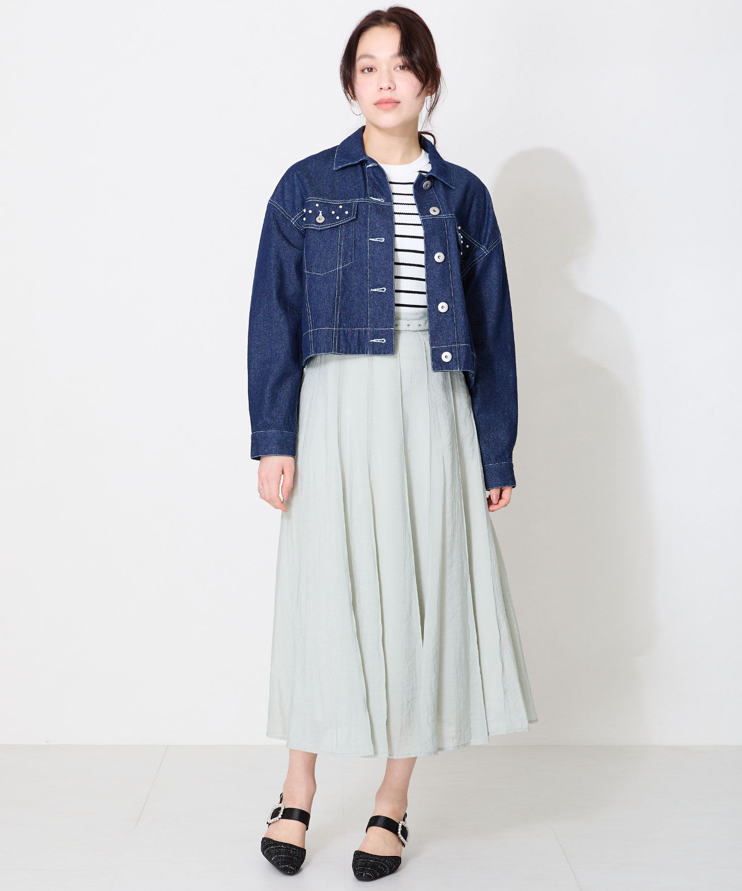 ORiental TRaffic「●2025春夏新作●ビジューストラップツイードパンプス/51115」|パンプス|