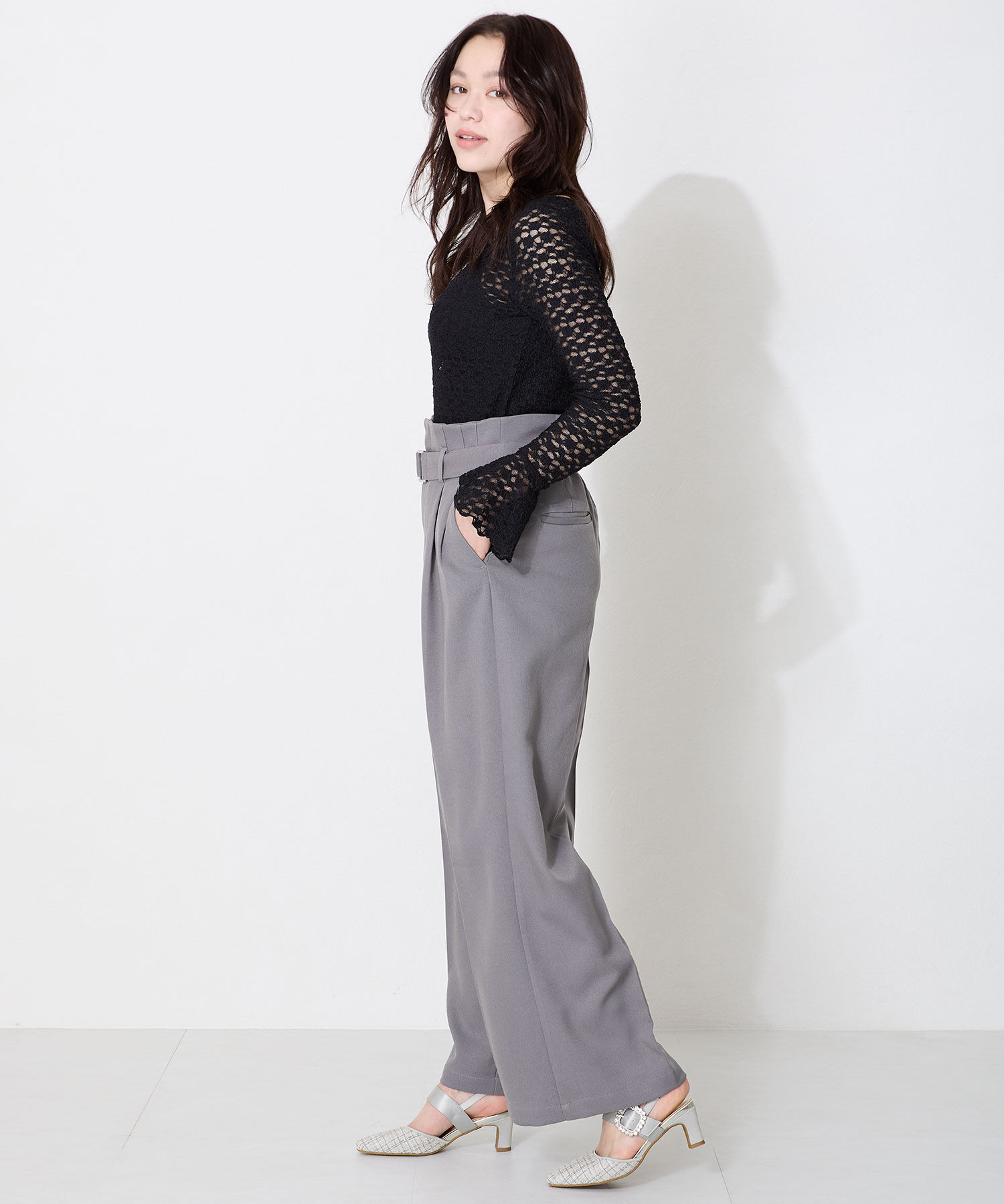 ORiental TRaffic「●2025春夏新作●ビジューストラップツイードパンプス/51115」|パンプス|