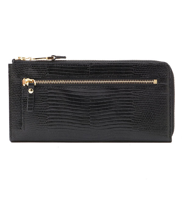 TOPKAPI 「イタリアンレザー・リザード型押し・Lファスナー長財布マチ付き LUCIA[ルチア]」|財布|ブラック