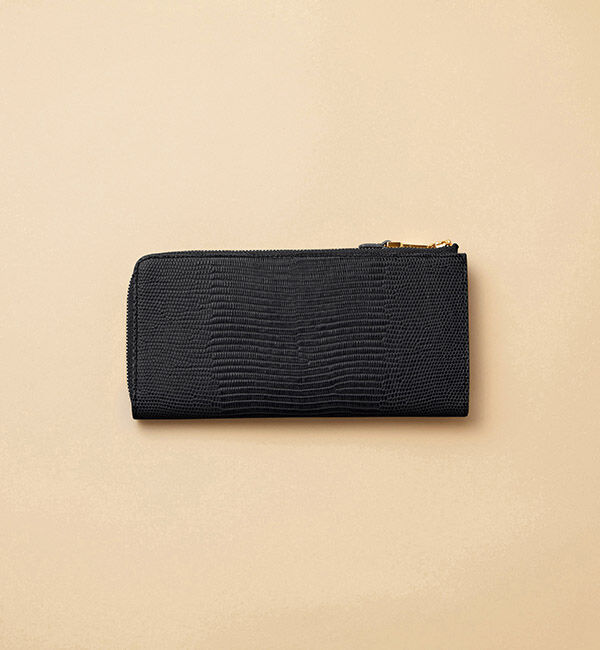 TOPKAPI 「イタリアンレザー・リザード型押し・Lファスナー長財布マチ付き LUCIA[ルチア]」|財布|ブラック