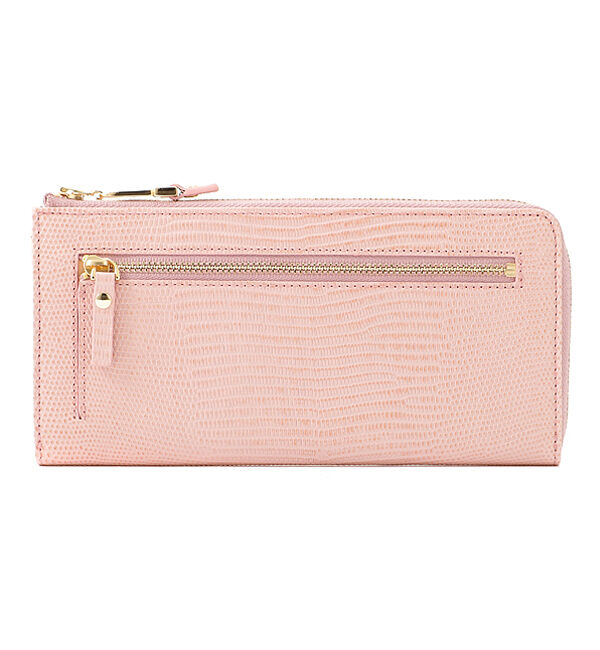 TOPKAPI 「イタリアンレザー・リザード型押し・Lファスナー長財布マチ付き LUCIA[ルチア]」|財布|ピンクグレー