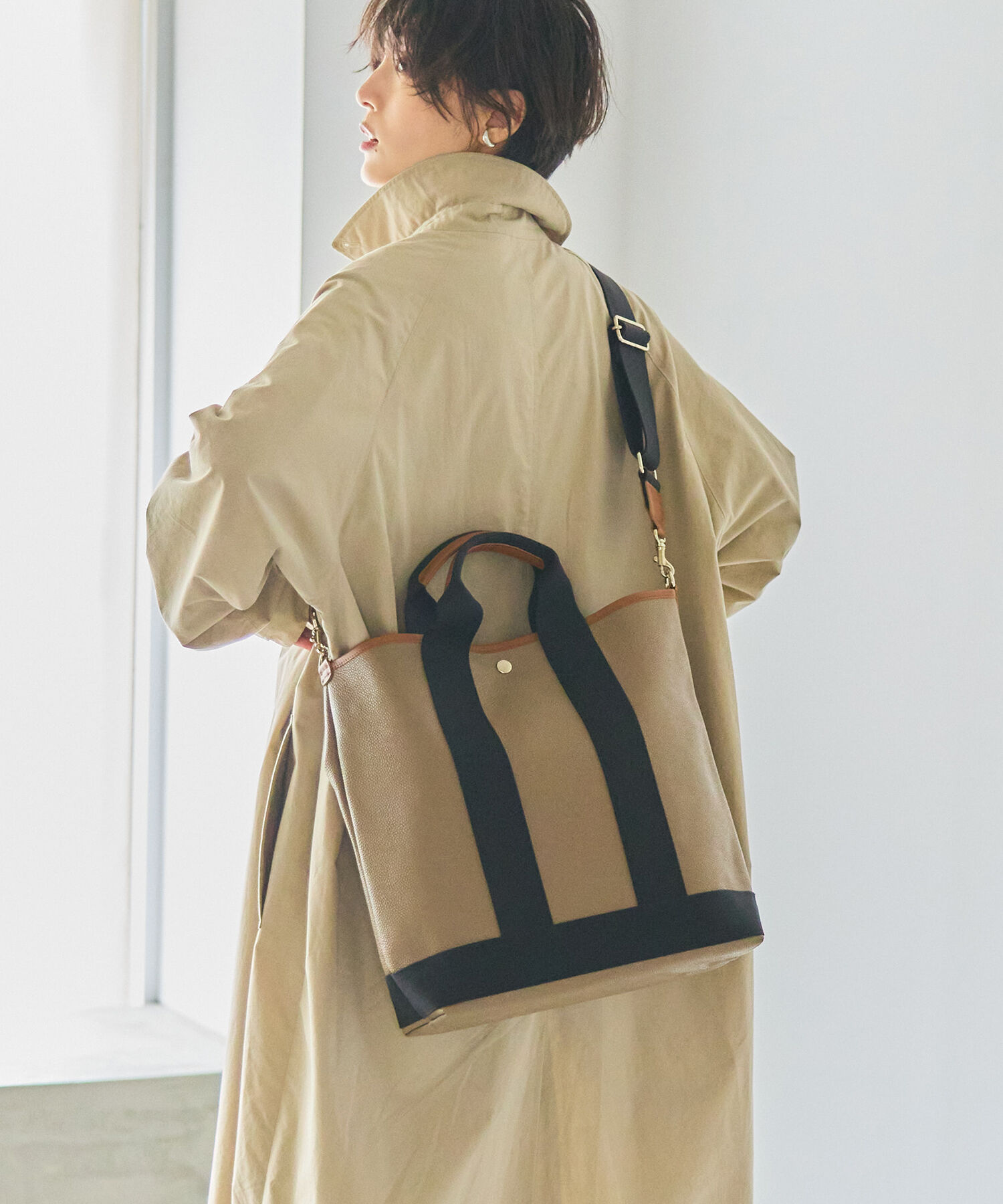 TOPKAPI BREATH「スコッチグレイン ネオレザー 縦型 A4 トート バッグ ショルダー付き L」|ショルダー・メッセンジャー|