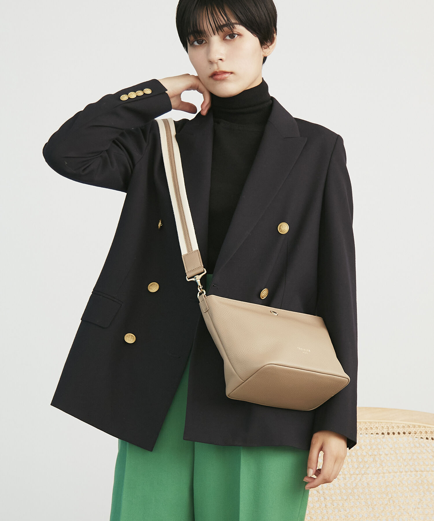 TOPKAPI TREASURE「【TREASURE TOPKAPI】 ソフトシュリンク テープ コンビ レザー ミニショルダーバッグ」|ショルダー・メッセンジャー|