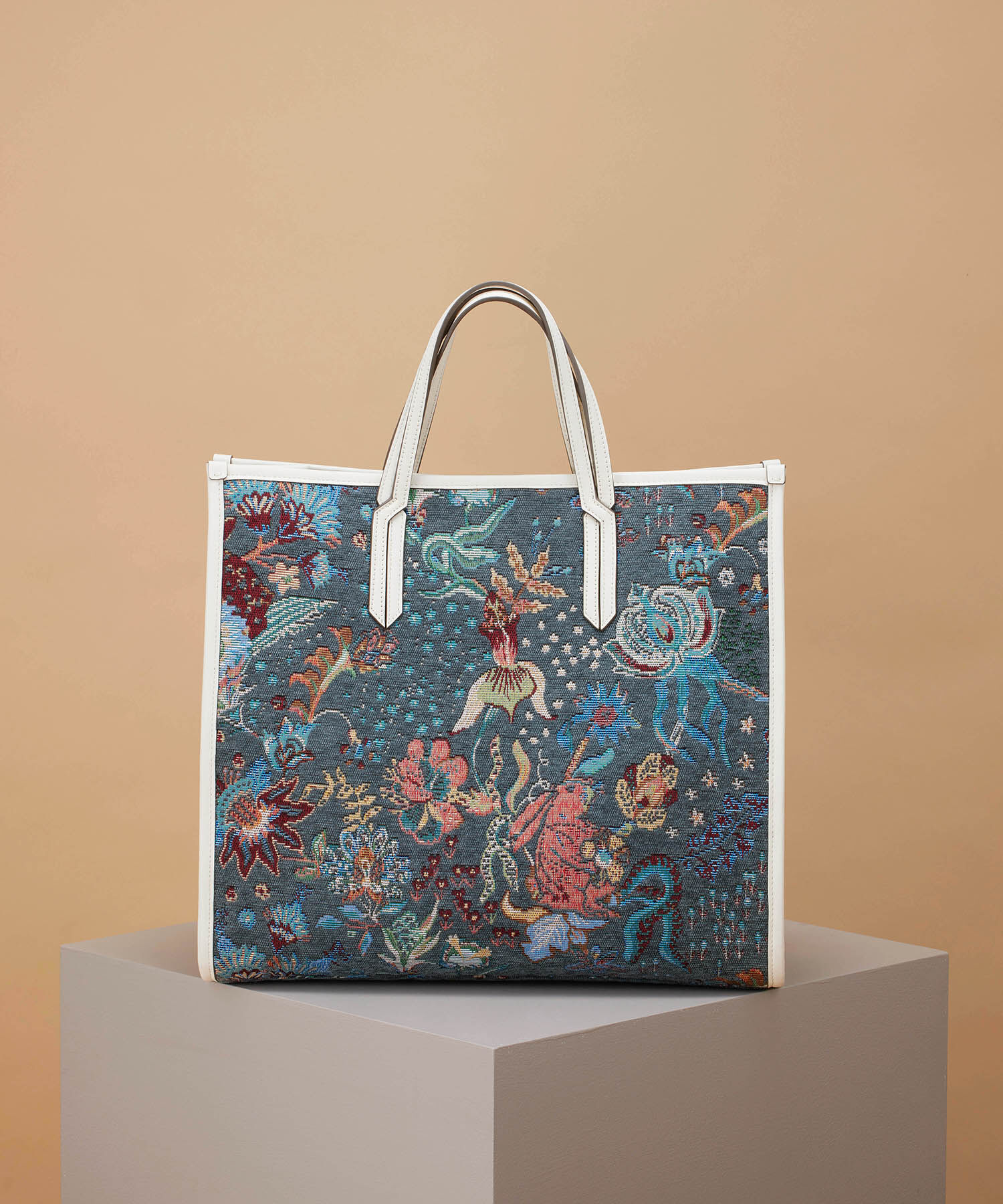 TOPKAPI TREASURE「【TREASURE TOPKAPI】ジャガード アニマル モチーフ トート バッグ」|トートバッグ|クリーム