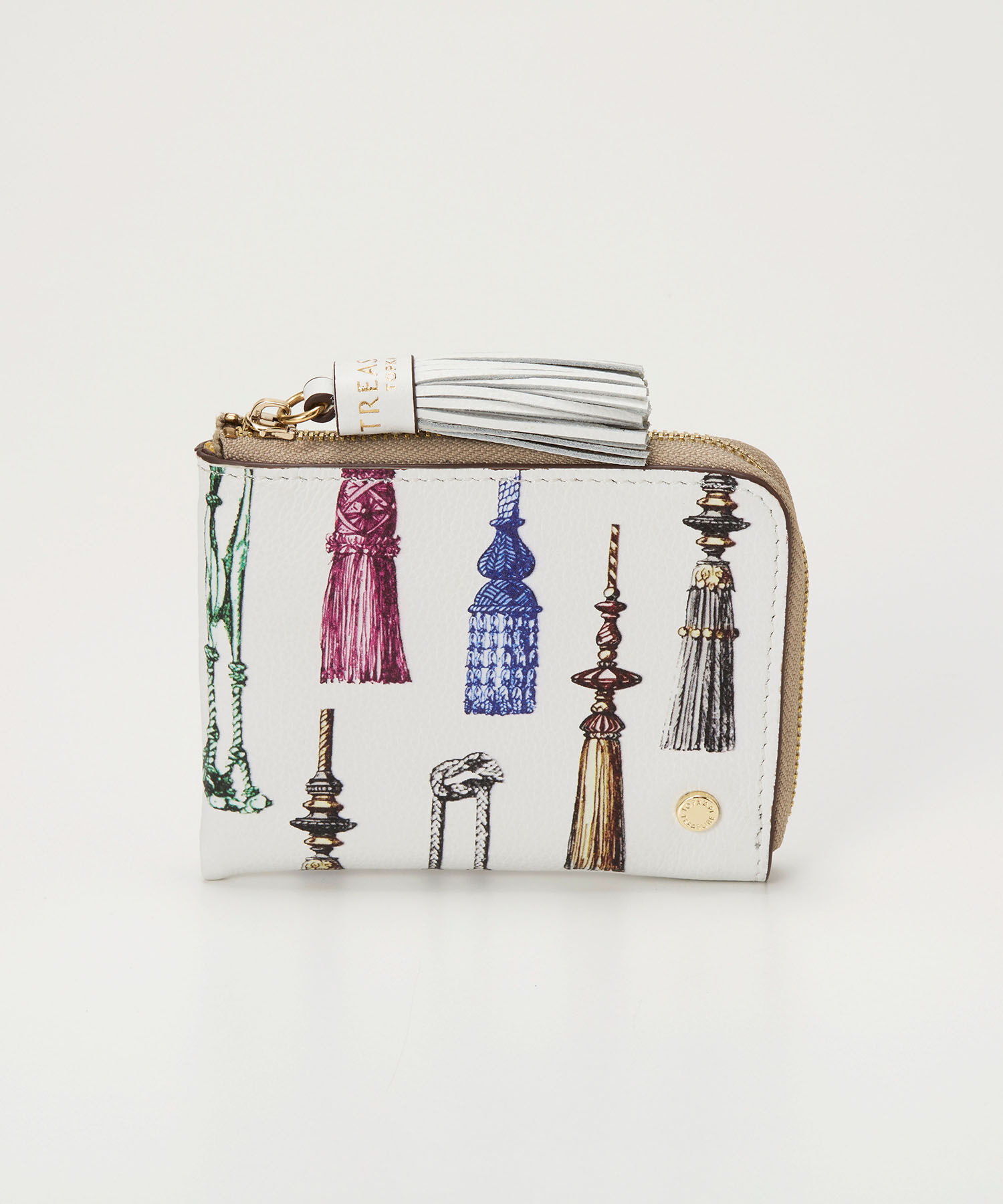 TOPKAPI TREASURE「【TREASURE TOPKAPI】シュリンクレザー タッセル プリント ラウンド 二つ折り財布」|財布|
