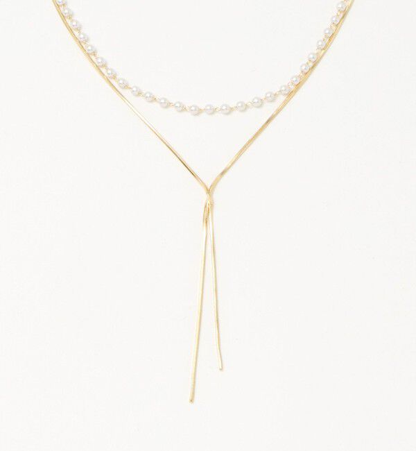 UNITED ARROWS green label relaxing「3WAY スネークチェーン＆フェイクパール ネックレス」|ネックレス|