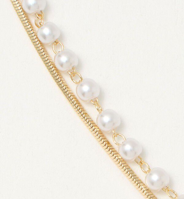 UNITED ARROWS green label relaxing「3WAY スネークチェーン＆フェイクパール ネックレス」|ネックレス|