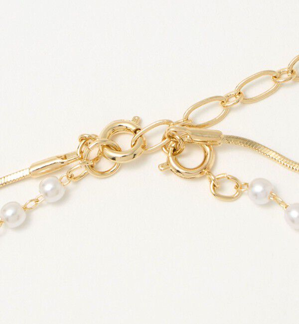 UNITED ARROWS green label relaxing「3WAY スネークチェーン＆フェイクパール ネックレス」|ネックレス|