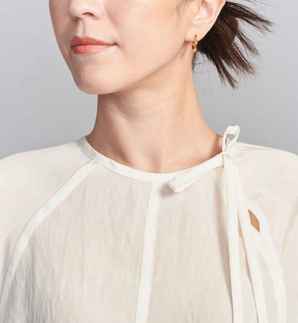 BEAUTY&YOUTH UNITED ARROWS「キュプラ リボンタイノーカラーブラウス」|シャツ・ブラウス|