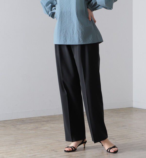 Demi-Luxe BEAMS 「AK+1 / スーパーブラック ストレートパンツ」|スラックス|