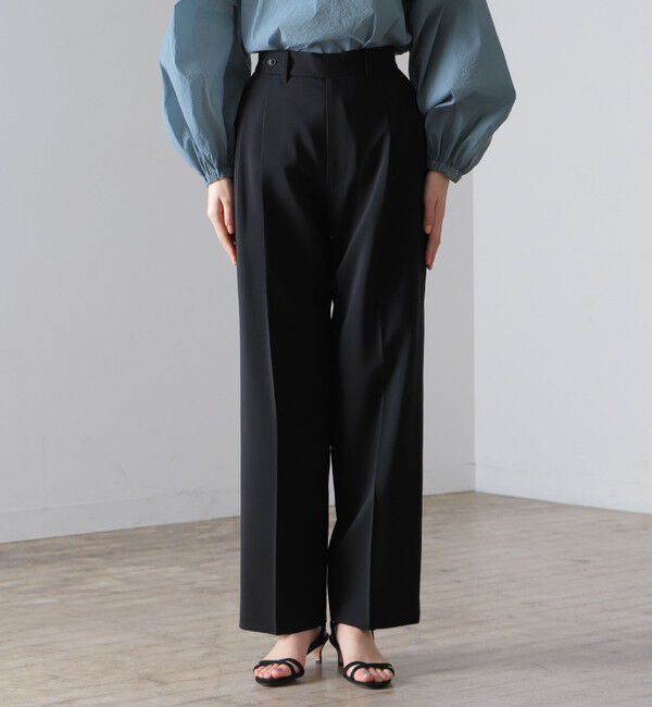 Demi-Luxe BEAMS 「AK+1 / スーパーブラック ストレートパンツ」|スラックス|