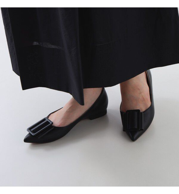 Demi-Luxe BEAMS 「Demi-Luxe BEAMS / バックル ポインテッドトゥ パンプス」|パンプス|BLACK