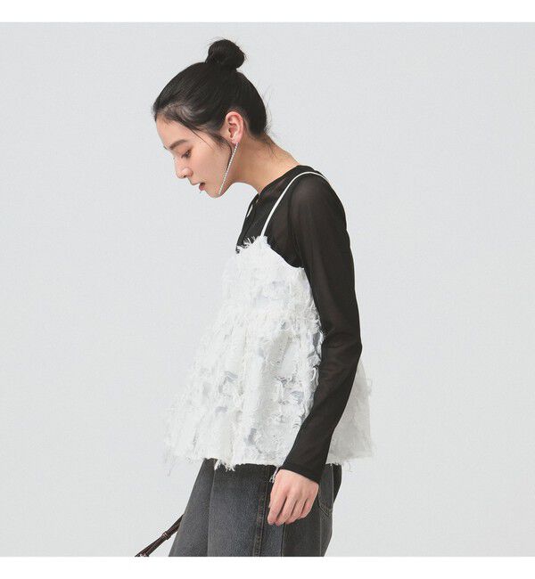 Ray BEAMS 「フリンジ ジャカード キャミソール」|キャミソール|