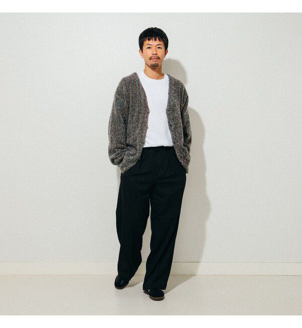 BEAMS「2プリーツ ワイド スラックス」|チノ|