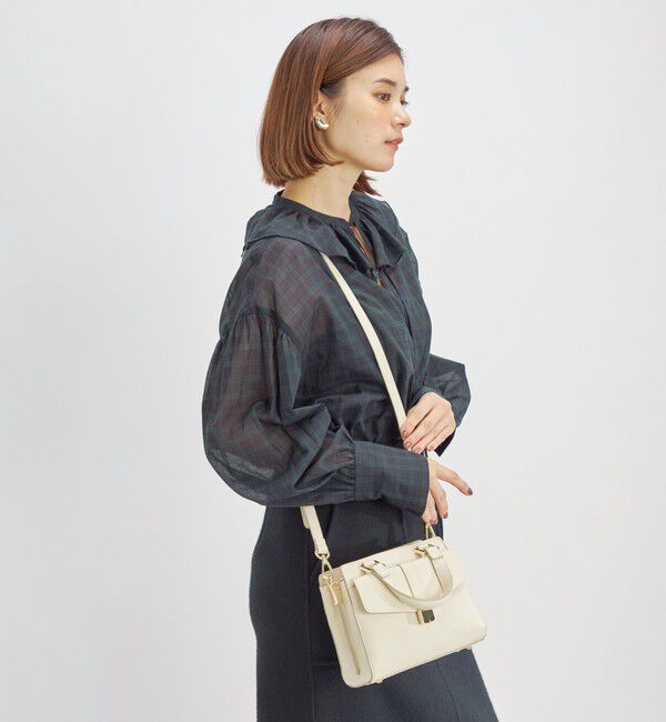 SHIPS for women「〈手洗い可能〉フリルカラー シアー チェック ブラウス」|シャツ・ブラウス|