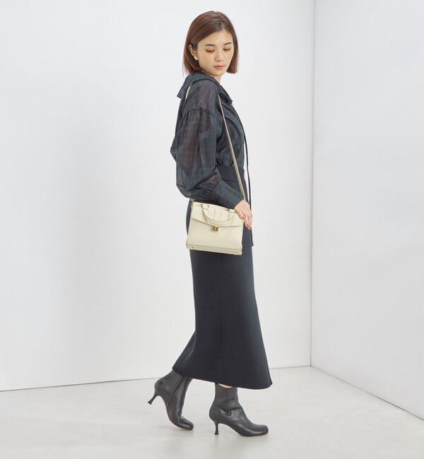 SHIPS for women「〈手洗い可能〉フリルカラー シアー チェック ブラウス」|シャツ・ブラウス|