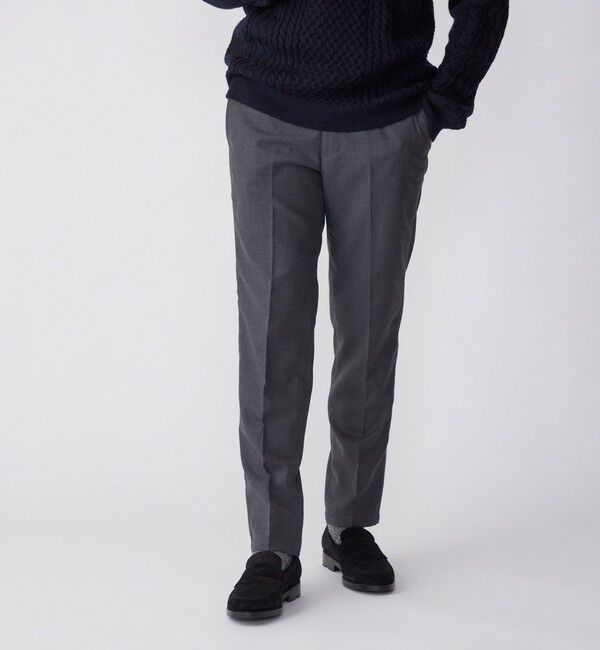 SHIPS「SHIPS: サキソニー ソロテックス ノープリーツ パンツ」|チノ|チャコールグレー