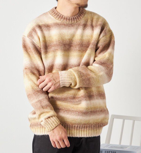 SHIPS any「SHIPS any: 〈手洗い可能〉ランダム グラデーション カラー クルーネック ニット◇」|ニット・セーター|