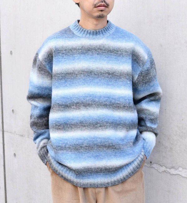 SHIPS any「SHIPS any: 〈手洗い可能〉ランダム グラデーション カラー クルーネック ニット◇」|ニット・セーター|