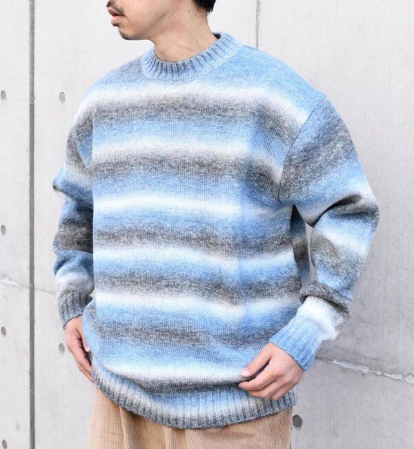 SHIPS any「SHIPS any: 〈手洗い可能〉ランダム グラデーション カラー クルーネック ニット◇」|ニット・セーター|