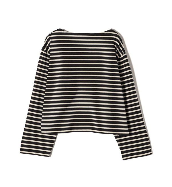 SHIPS for women「SHIPS Primary Navy Label:〈洗濯機可能〉ボリューム ワイド ボーダー プルオーバー」|Tシャツ・カットソー|