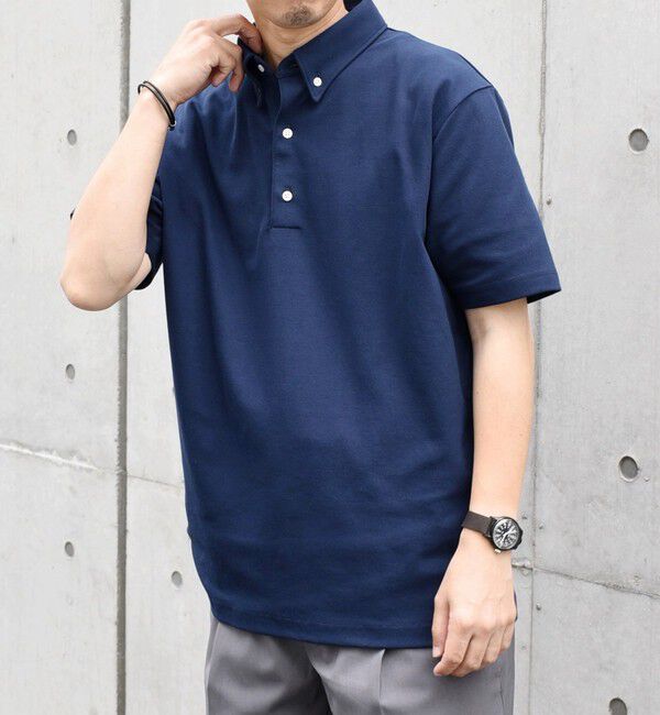 SHIPS any「SHIPS any:〈接触冷感/遮熱/UVカット機能等〉サマーファンクション 鹿の子 ボタンダウンポロシャツ◇」|ポロシャツ|