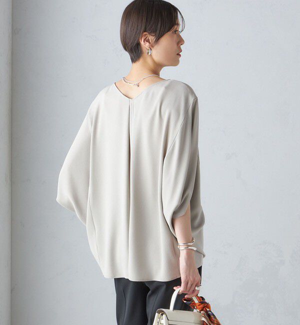 SHIPS for women「〈接触冷感 / 手洗い可能〉アセテート混 バック サテン ドルマン ブラウス」|シャツ・ブラウス|