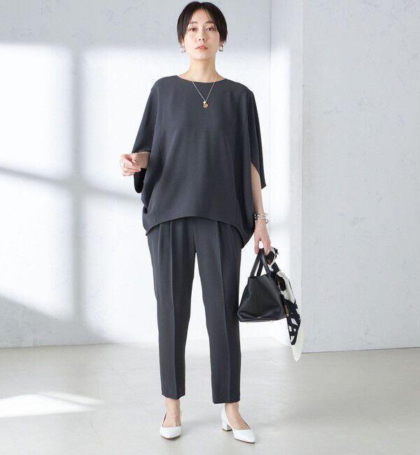 SHIPS for women「〈接触冷感 / 手洗い可能〉アセテート混 バック サテン ドルマン ブラウス」|シャツ・ブラウス|