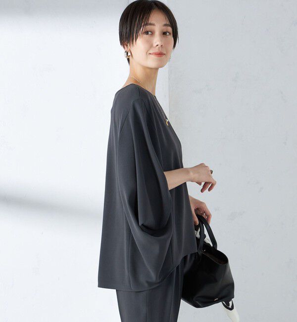 SHIPS for women「〈接触冷感 / 手洗い可能〉アセテート混 バック サテン ドルマン ブラウス」|シャツ・ブラウス|