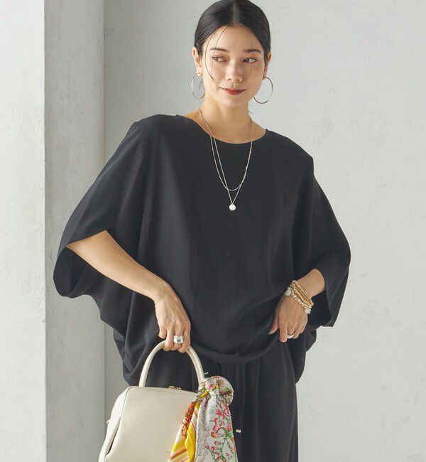 SHIPS for women「〈接触冷感 / 手洗い可能〉アセテート混 バック サテン ドルマン ブラウス」|シャツ・ブラウス|