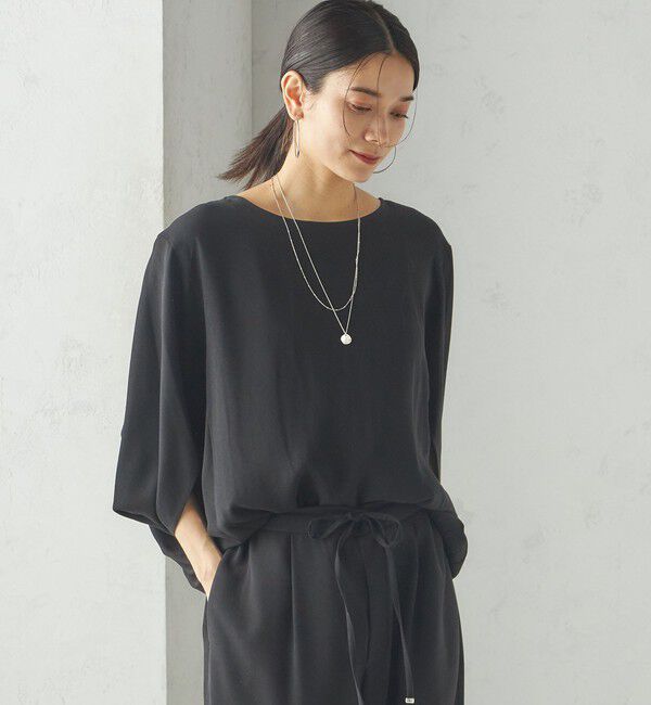 SHIPS for women「〈接触冷感 / 手洗い可能〉アセテート混 バック サテン ドルマン ブラウス」|シャツ・ブラウス|