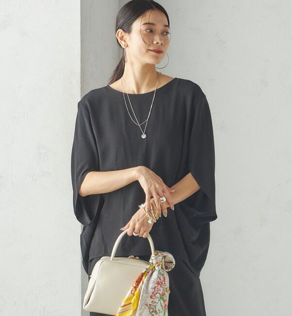 SHIPS for women「〈接触冷感 / 手洗い可能〉アセテート混 バック サテン ドルマン ブラウス」|シャツ・ブラウス|