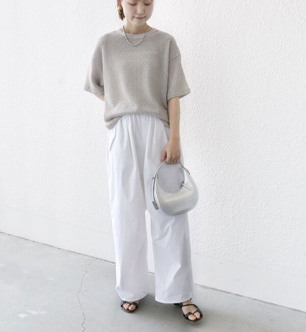 SHIPS for women「〈手洗い可能〉ランダム ブルーゼ ショート スリーブ プルオーバー」|Tシャツ・カットソー|