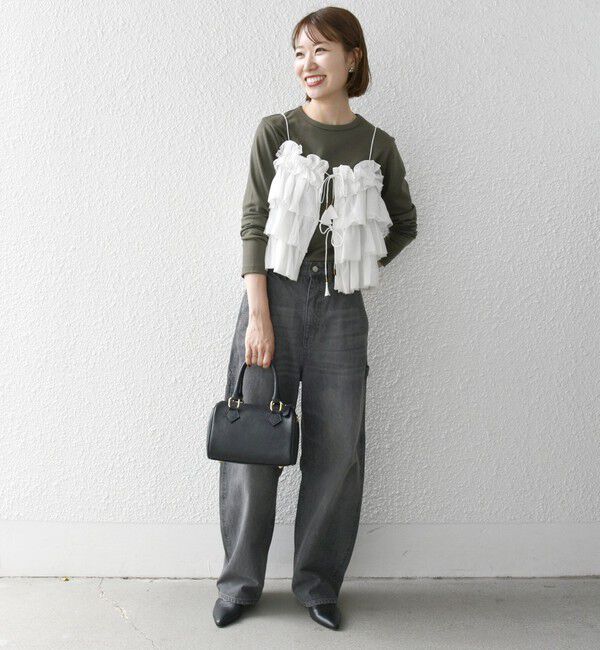 SHIPS any「SHIPS any:〈手洗い可能〉チュール ティアード 2WAY キャミソール」|キャミソール|