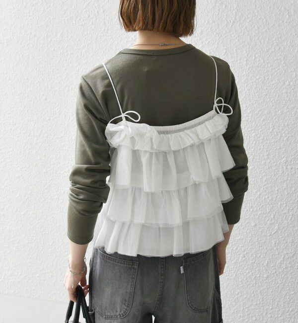 SHIPS any「SHIPS any:〈手洗い可能〉チュール ティアード 2WAY キャミソール」|キャミソール|