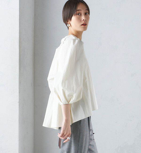 SHIPS for women「〈手洗い可能〉綿 ナイロン バック リボン ブラウス」|シャツ・ブラウス|