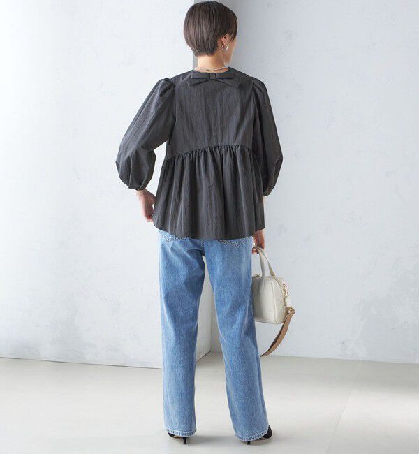 SHIPS for women「〈手洗い可能〉綿 ナイロン バック リボン ブラウス」|シャツ・ブラウス|