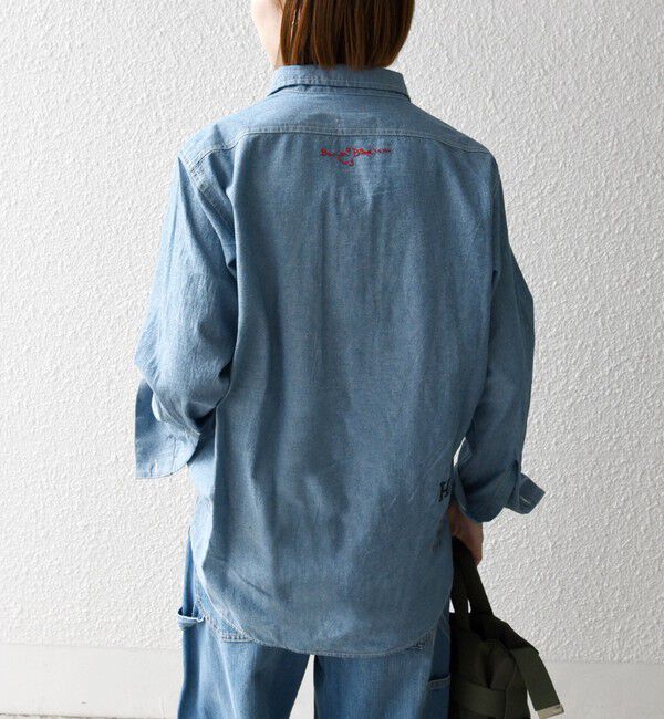 SHIPS any「【SHIPS any別注】PAYDAY:〈洗濯機可能〉メモリアル ステッチ シャンブレー シャツ」|シャツ・ブラウス|